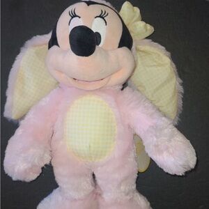 Disney Store Easter Minnie Mouse Plush 13" Pink Bunny Rabbit Stuffed Toy Doll